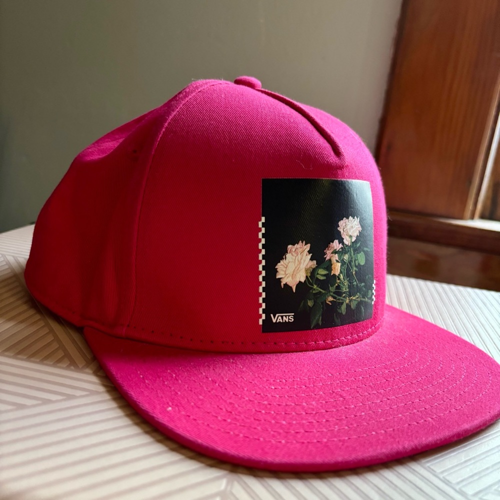 Vans Bragg Jazzy Pink Snapback Hat in Hot Pink NWOT Floral Graphic 🌸🌹🌺🌷🪷🌼 - Picture 4 of 13